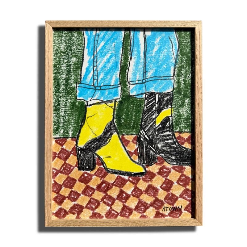 Dance Boots, Mixed Media Painting