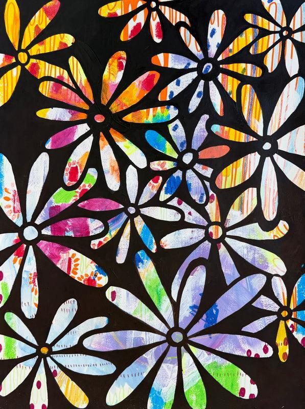 Flower Power, Mixed Media Painting