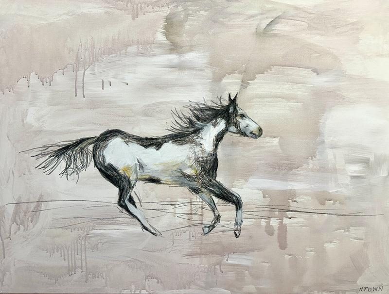 Horse with No Name, Mixed Media Painting